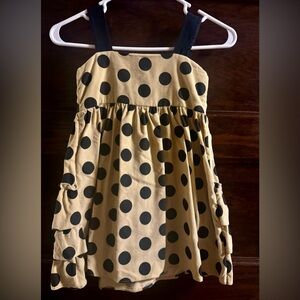 Persnickety Brown and Black Polka Dot Dress, Size 7